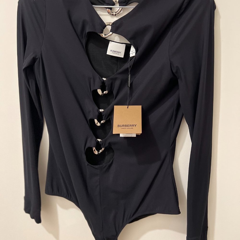 BURBERRY Cutout stretch jersey bodysuit